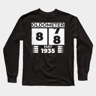 Oldometer 88 Years Old Born In May 1935 Long Sleeve T-Shirt